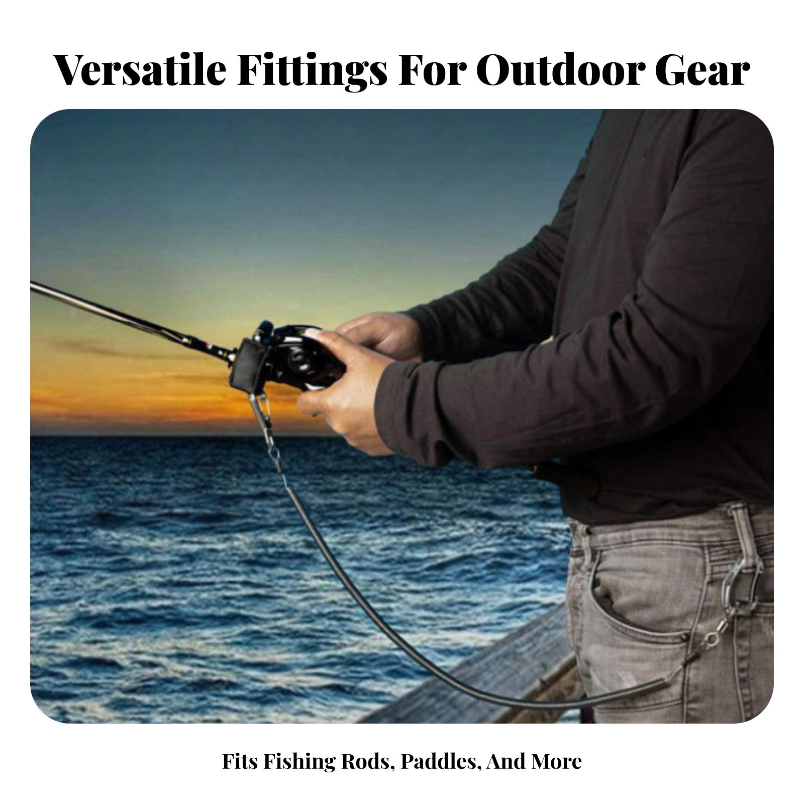 Retractable Rod Leash Adjustab - Fishing Kayak Paddle Leash ulasan dan harga